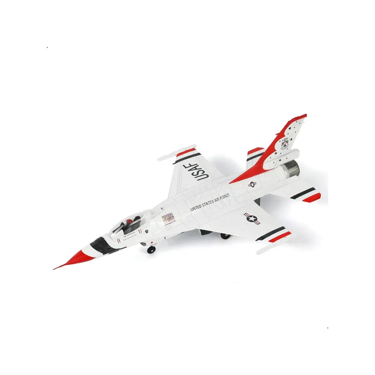 USAF F-16C Thunderbird 1/72 Scale Lifelike Metal Military Jet Diecast Model, Collectible Toy with Display Stand, USAF Aircraft Model for Aviation Enthusiasts