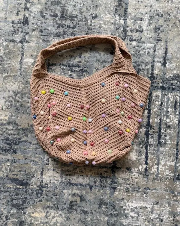 Bella Woven Pearl Tote Bag