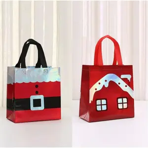 10 Gift Bags with Handles, Elegant Striped Non-Woven Party Gift Bags, Perfect for Holiday Gifts and Home Storage