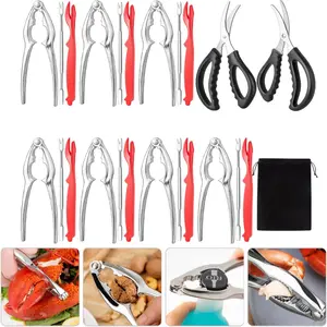 24Pcs Seafood Cracker Tool Set With Lobster Sheller Stainless Steel Crab Crackers Crab Leg Fork Seafood Scissors And Storage Bag, Crab Leg Pick Utensils Set Crab Eating Tools Kitchenware - Home Improvement.