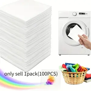100 Pieces Anti-Color Transfer Laundry Dye Sheets, Washing Paper, Prevent Color Bleeding, Suitable for Mixed Washes, Washer Accessories, Various Laundry Needs