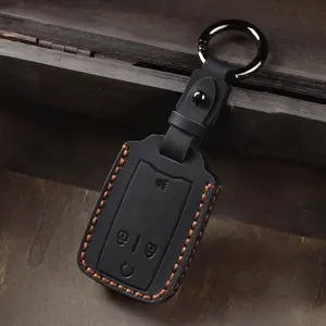 Leather Key Fob Case CoverCompatible for GMC Sierra, Canyon, ChevySilverado1500,Tahoe,Colorado, Suburban(2014-2022Models) 4/5-Button