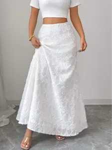 Women's Solid Lace Skirt, Elegant Chic Maxi Long Skirt for Party Holiday Wedding Guest, Ladies Bottoms, Womenswear for All Seasons