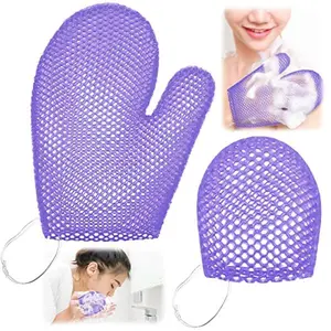 2 Pcs Honeycomb Exfoliating Glove Set Exfoliating Bath Mitt Honeycomb Face and Body Scrubber Shower Mitt for Cleaning Body Shower Face Skin Beauty Spa, Quick Drying