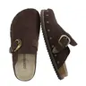 Cushionaire Bronco Slip On Mule Shoes For Women | Genuine Suede Leather Clogs With Adjustable Buckle | Studded Detailing Mule Clogs For Fall Outfits