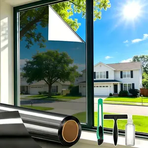 One-Way Window Privacy Film with Installation Tools,Premium PET Material,Heat Control 99% UV Blocking and Privacy Protection and Blackout Window Film (Black, 17.5Inch×78.7Inch)