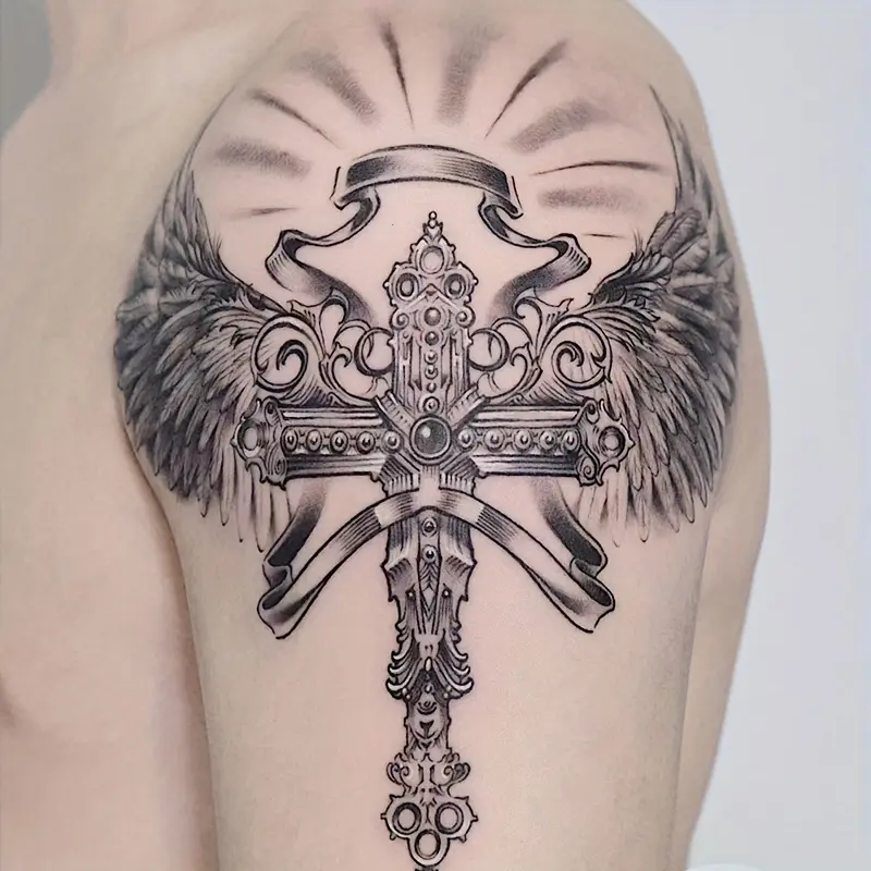 6 large herbal tattoo stickers, including 1 wing element and 5 random styles. Lasts 7 to 15 days, waterproof and durable with realistic effects. Suitable for people who are afraid of pain and don't want real tattoos