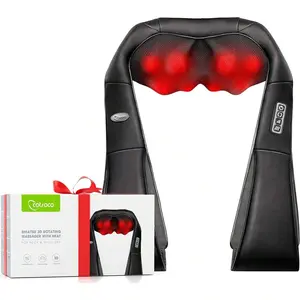 Shiatsu Shoulder Neck Back Massager With Heat, Electric Deep Tissue Massage Pillow For Pain Relief, Ideal Gift For Mom/Dad