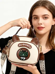 Cute Cartoon Colorblock Crossbody Bag, Fashion Casual Versatile Top Handle Shoulder Bag, Stylish Daily Use Handbag for Women, Casual Trendy Purses