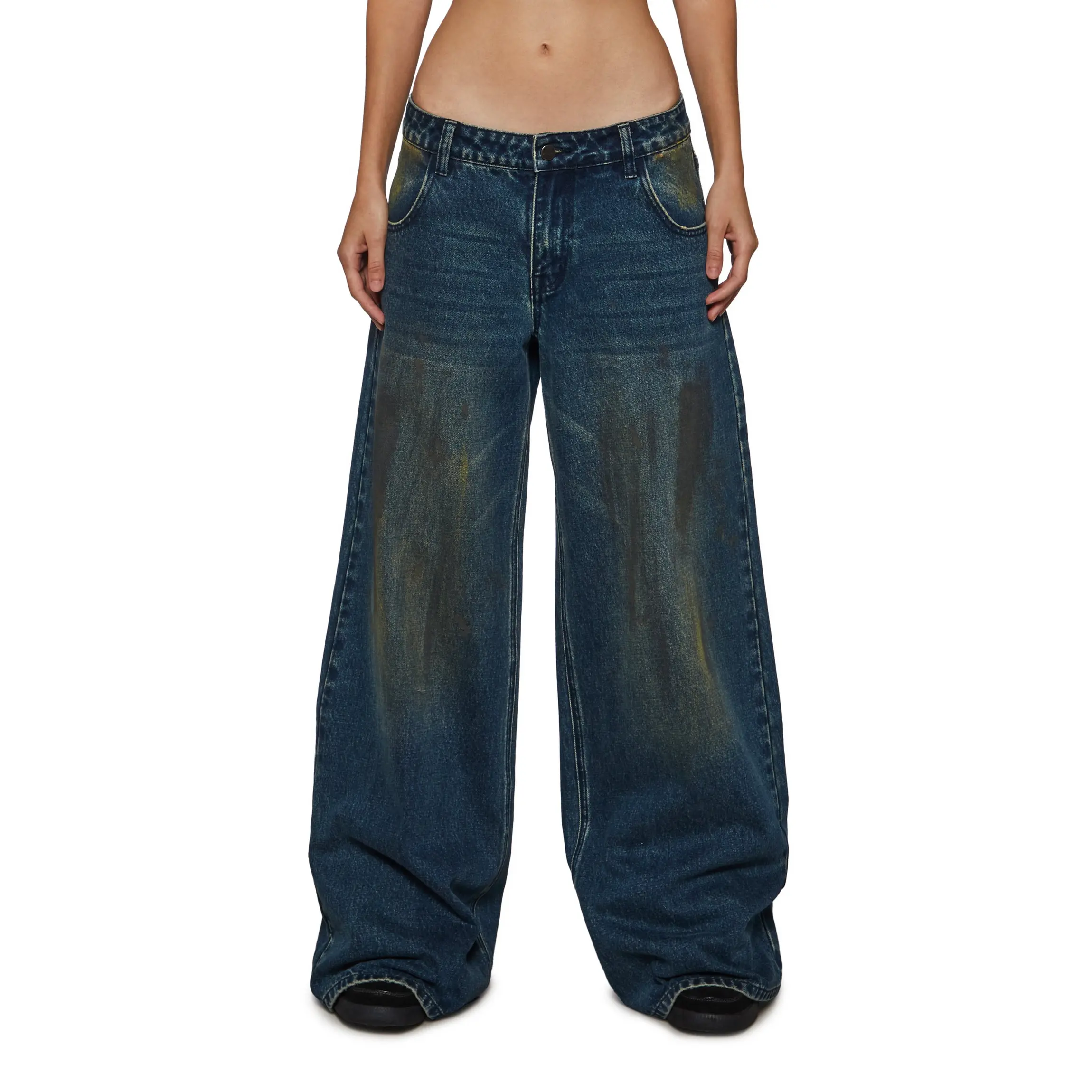 Sinful Attitude Wide Leg Jeans - Dirty Blue