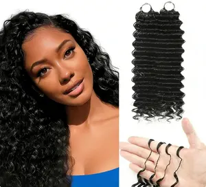 MORGENSTAR  Deep Wave Feather Hair 16-24" #1B Virgin Human Hair Full Ends Salon Quality