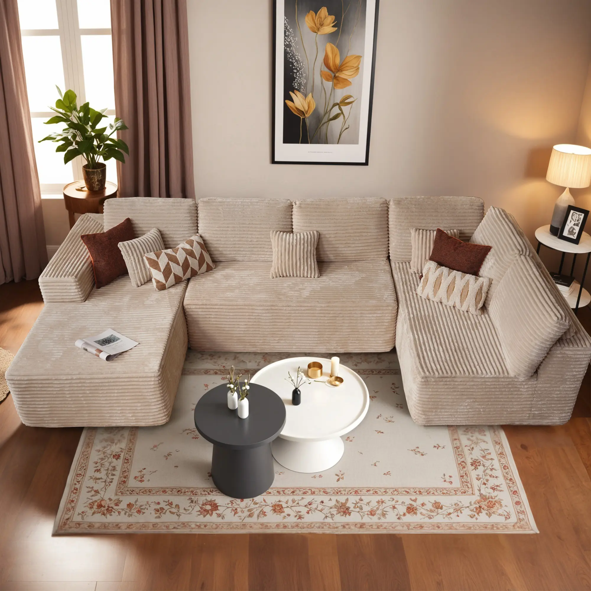 Beige Plush Corduroy