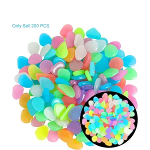 200 PCS Glow in the Dark Garden Stones & Rocks – Luminous Outdoor Pebbles for Pathway, Yard, Patio, Driveway Decor, DIY Landscaping Glow Stones