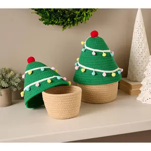 Kringle Express Set of 2 Tree Rope Storage Baskets