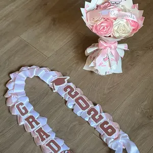 Graduation Bundle Flower Bouquet and Custom Lei Graduation lei with topper of your choice,Custom leis,Toppers for leis