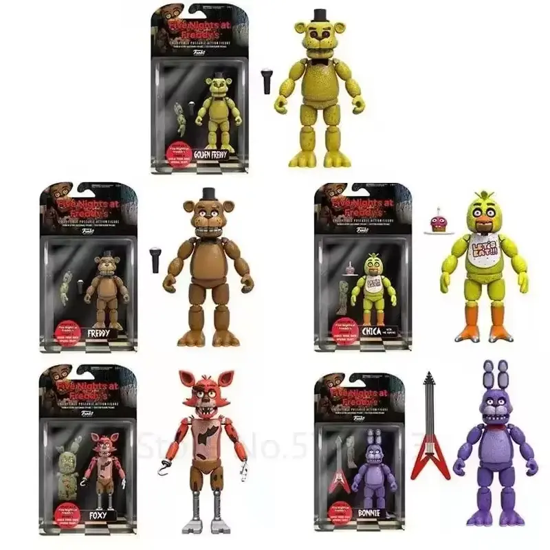 Action Figures FNAF Bear'S Midnight Harem Joint Movable Detachable At Five Nights Security Breach Kids Model Doll Toy Gift