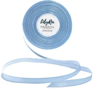 Light Blue Ribbon 1/4 Inches 36 Yards Satin Roll Perfect for Art Wedding Wreath Baby Shower Packing Birthday DIY Hair Accessories Scrapbooking Wrapping Christmas Projects Sky Color