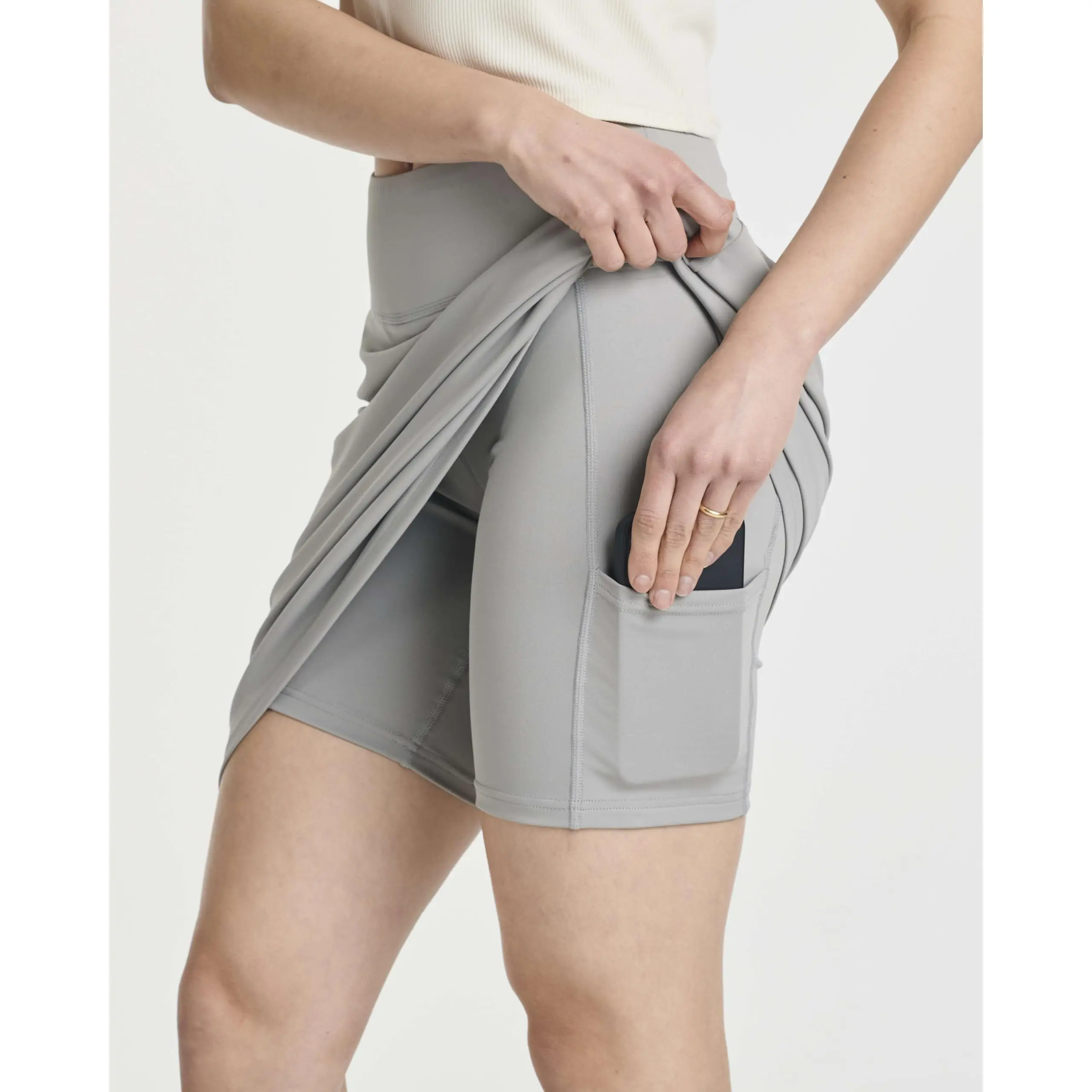 Real Essentials 3 Pack: Women's 20" Golf Skirts Knee Length Skorts Athletic Long Active Casual Pockets (Available in Plus)