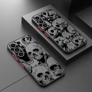 Case for Samsung Galaxy S26 S25 S24 S23 S22 S21 Pro ProMax Plus Air Phone Cover Four Spooky Skull Patterns