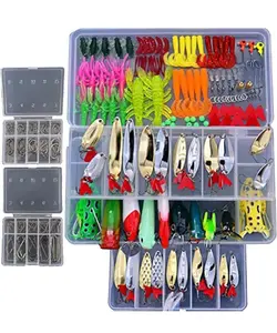 226Pcs Fishing Lure Tackle Kit Soft Hard Bait Fishing Lure Bionic Bass Trout Salmon Pike Lure with Fishing Tackle Box