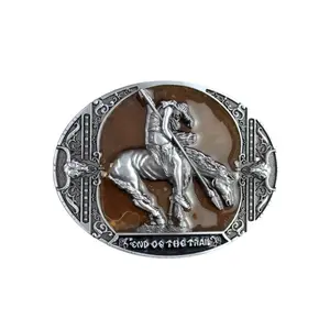 Vintage Style Yellow Enamel Oval Western Rodeo Cowboy Belt Buckle Vintage Style Yellow Enamel Oval Western Rodeo Cowboy Belt Buckle