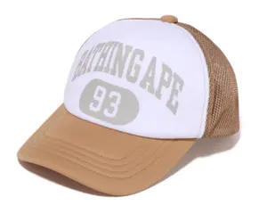 Bape 93 Arch Logo Trucker Hat (Kids) White/Tan/Grey