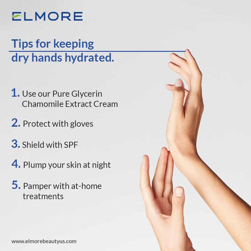 ELMORE Soothing Hand Cream – 42% Glycerin for Intense Moisture & Hydration | Chamomile Extract to Calm, Soothe & Restore Dry, Cracked Skin | Fast-Absorbing & Non-Greasy