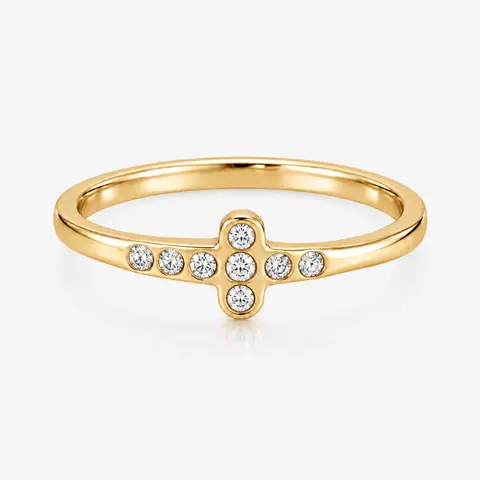 EVRY JEWELS Gold or Silver Plated Women's Holy Cross Ring