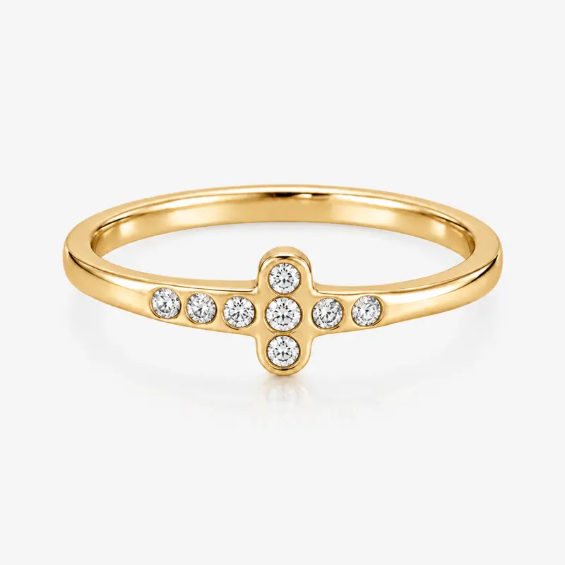 EVRY JEWELS Gold or Silver Plated Women's Holy Cross Ring