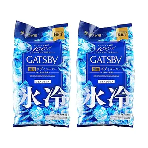 Mandom Gatsby Ice Cooling Body Wipes - Citrus Splash Scent, 30 Count (2 Pack) - Refreshing Antiperspirant Wipes for Men & Women