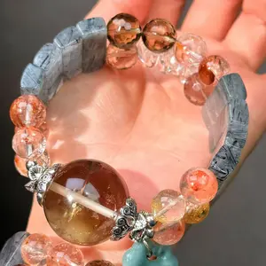 026 Rutilated Quartz Citrine Smoky Quartz Bracelet 2025 Energy Magnetic High Quality Fashion Jewelry Feng Shui Beads Bracelet Gift