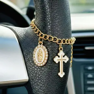 Steering Wheel Rosary Charm - Rosary Car Charm Accessory-Car Accessory Charms-Car Decor -Unique Trendy Gift, Car Interior Decor