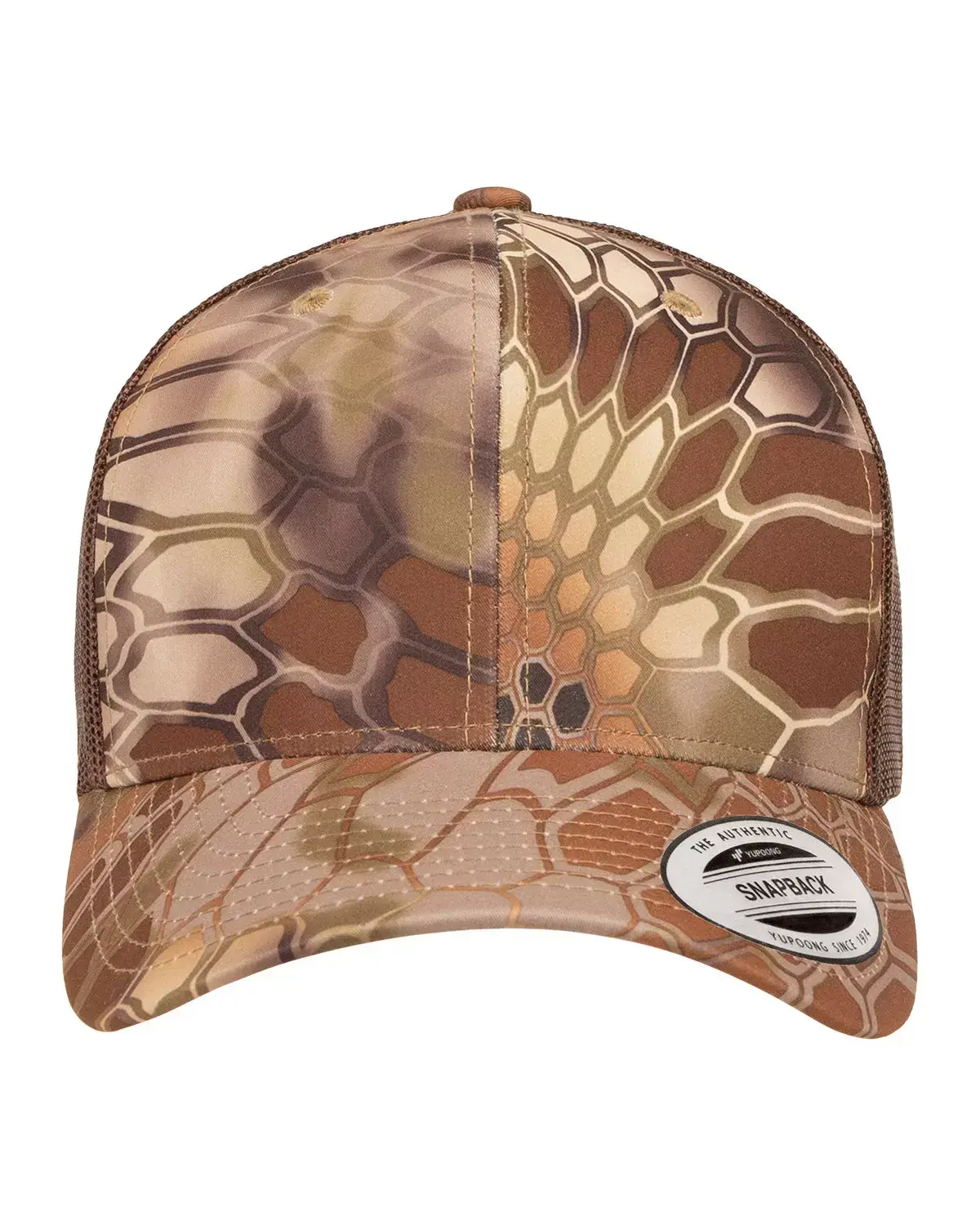 Kryptek Retro Trucker Visor Hat - Unisex Mid Profile Casual Wear Hat with Structured Panels, Permacurv Visor, and Adjustable Snapback, 8-Row Stitching, Officially Licensed Pattern