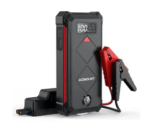 ACMOUNT 5000A Portable Car Jump Starter, Safe 12V Lithium Auto Jumper with LED Light, Dual USB Fast Charge, DC Output & LCD Display, Compatible with 9L Gas & 7L Diesel Engines. Stylish & Practical, Perfect for Gifting.