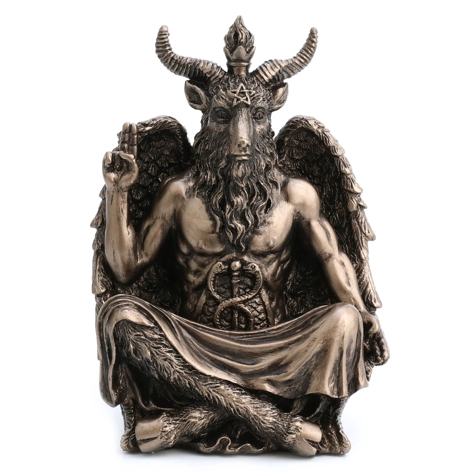 4 3/4 Inches Statue Of Baphomet Sitting Meditation Pose