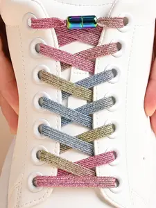 1Pair Elastic Shoelaces with Buckle, Fashionable Shoelaces for Sneakers, Casual Shoes Accessories for Women & Men