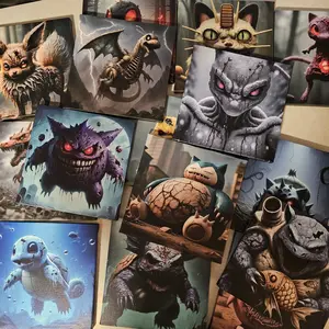 Custom Horror Pokémon Art 8x8 Canvas Board Print by Vyu33Cards Decor Poster