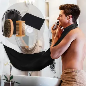 Men's Beard Shaving Tool Set, 3 Counts/set Including Waterproof Non-stick Beard Apron & Beard Brush & Beard Comb, Professional Beard Styling Tool for Men