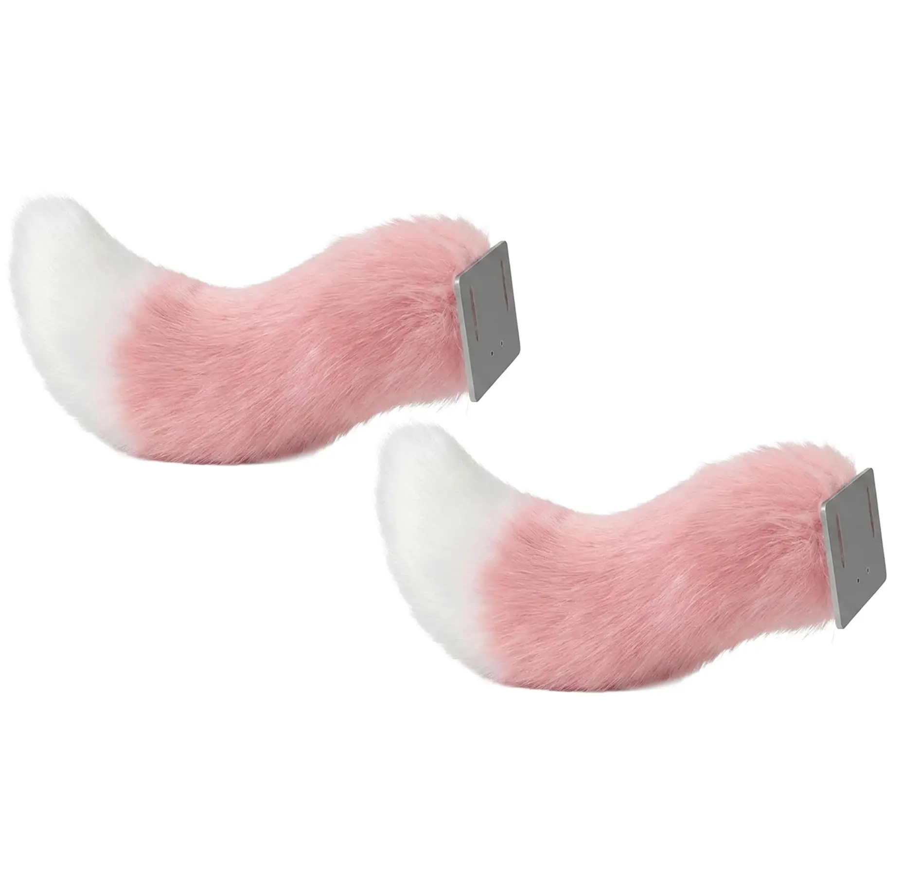 2Pcs Lightweight USB Rechargeable Electric Wagging Remote Control Fluffy Faux Fox Fur Tails, Adjustable Speed Car Ornament, Universal Fit Car Accessories for Vehicle Exterior Trunk Bumper Rear Window Decoration