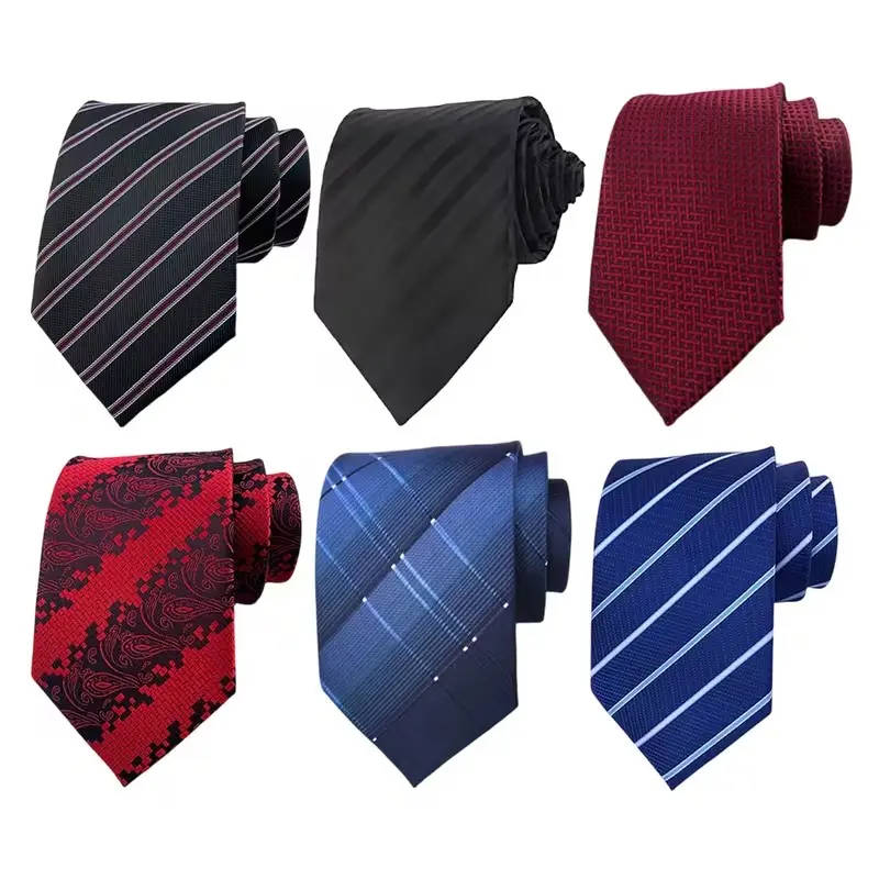 6 Piece Men's Assorted Necktie Set, Classic Jacquard Silk Ties with Bold Patterns for Business, Weddings, Graduation, Assorted Neckties, Bold Pattern Neckties
