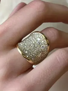 1 PC Elegant Cubic Zirconia Ring For Women For Wedding Engagement Anniversary Party Jewelry Valentine's Day Gift Elegant Glittering Ring