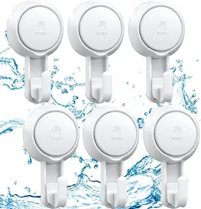 Kitchen Suction Cup Hooks - Reusable Heavy Duty Hooks for Wall and Window, Removable Suction Holders Organizer, Modern Home Design