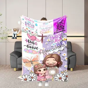 A Flannel Blanket Featuring Religious Quotes, Suitable for Christian Faith, a Versatile 2D Gift for All Seasons, Made from Comfortable Fabric. This Flannel Throw Can Be Given As a Birthday Present, Valentine'S Gift, Christmas Gift