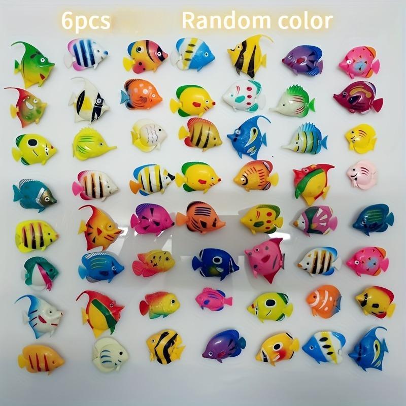 Random Color & Styles Artificial Fish Tank Decoration, 6 Counts Simulation Floating Fish, Aquarium Landscape Decorations, Aquarium Building Set