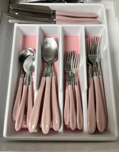 20 Piece Stainless Steel Color Handle Flatware Retro Style Cutlery set Includes Forks Spoons Knifes
