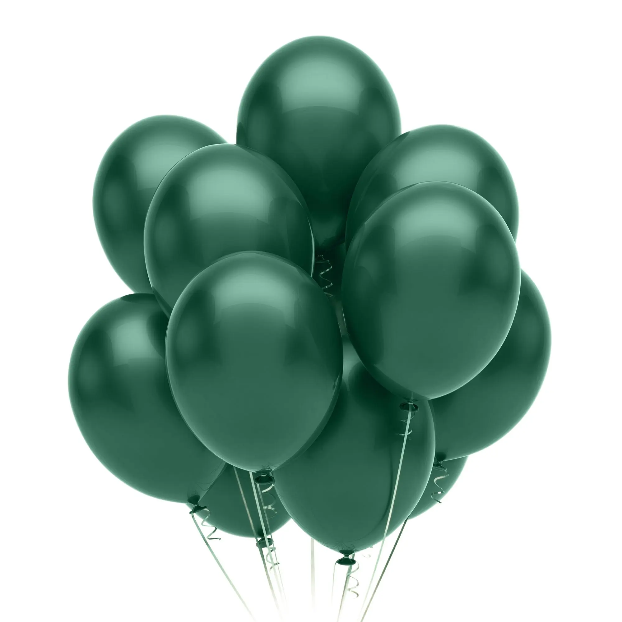 12 in. Dark Green Pearlized Balloons | 10 Count