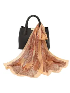 New Fashion Chiffon Print Women's Scarf Shawl Elegant Headscarf Muslim Wrap Thin Smooth Neck Scarf Vintage Style Sun Protection
