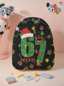 Christmas #67 Shoulder Bag, Festive Christmas Hat Theme Fashion Print, Comfortable Soft Fabric, Ideal for School, Travel, Shopping, Cute Versatile Backpack
