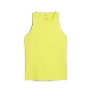 PUMA Womens Run Cloudspun Crew Neck Athletic Tank Running  - Yellow
