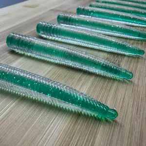 Lucki Baits Clear with Green core-shot 3” Ned Rig 10 Pack